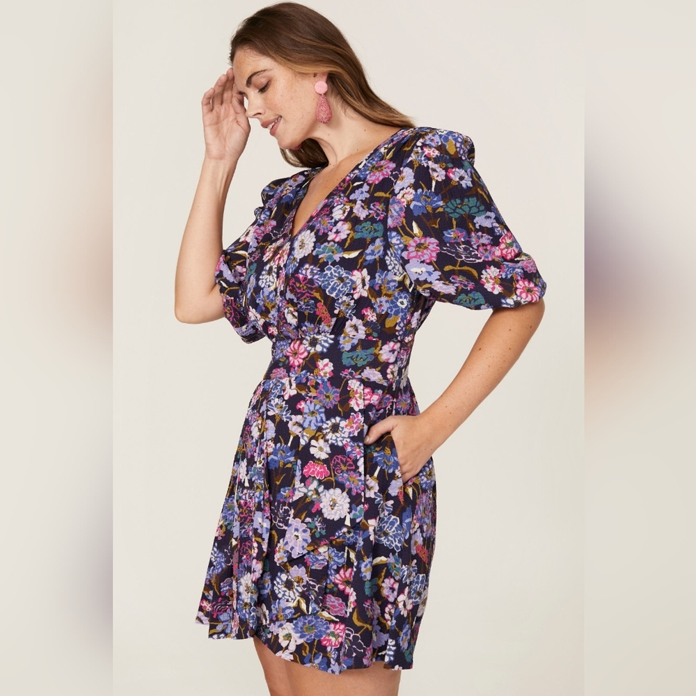 Tanya Taylor Nat Silk Floral Mini Dress